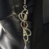 Wire Wrapped Earrings – Silver Infinity Swirl with Crystal Teardrop, Boho Spiritual Jewelry