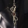 Wire Wrapped Earrings – Silver Infinity Swirl with Crystal Teardrop, Boho Spiritual Jewelry