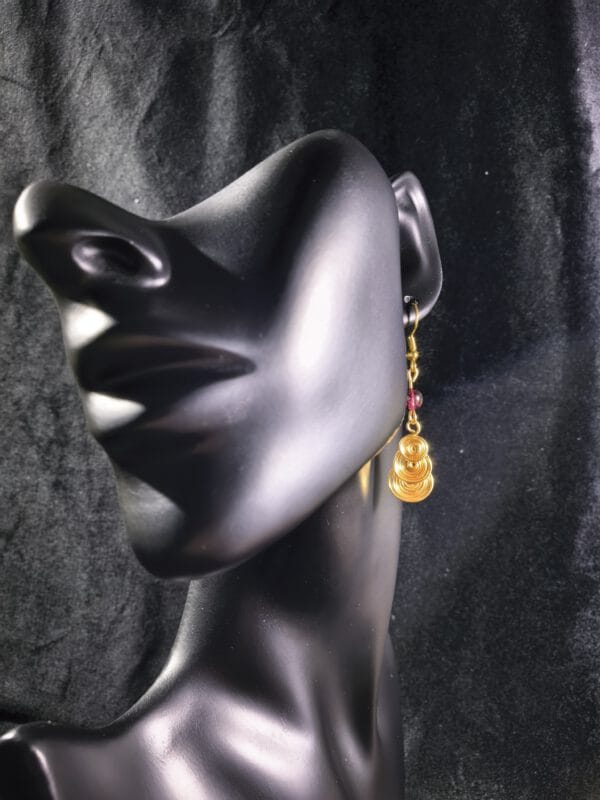 Spiral Wire Earrings with Tourmaline Beads: Handmade 14K Gold-Filled Boho Jewelry